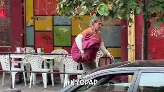 Austin Butler on set filming caught stealing in New York cities lower East side