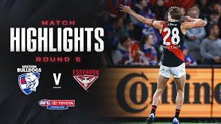 Western Bulldogs v Essendon Highlights | Round 5, 2024 | AFL