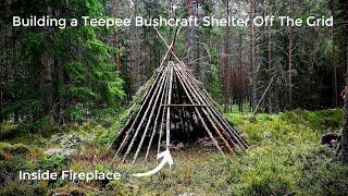 Amazing Bushcraft Shelter - Building a Teepee / Wickiup Survival Shelter  - Ep.1