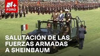 Salutación de Fuerzas Armadas y GN a Claudia Sheinbaum, presidenta de México