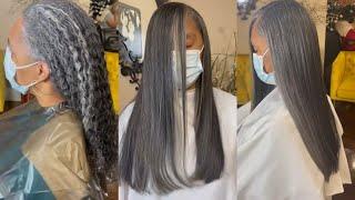 Smooth Silkpress On 4c/3c GrayHair For That Silky Beautiful Look