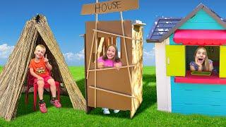 Amelia, Avelina & Akim spend 24 hours in their own built houses