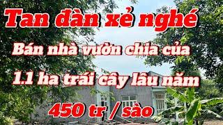Nhà vườn Đồng Nai. Gia đình ly tán. Bán tài sản chia nhau. 1.1 ha cây trái bao la.
