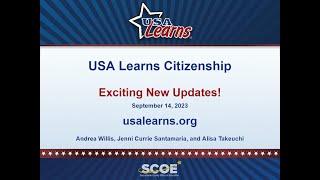 USA Learns Citizenship Webinar - September 14, 2023