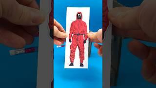 Creepy Paper Craft Transformation of Pink Soldier by Squid Game #squidgame #squidgame2 #papercraft