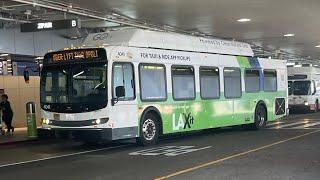 X-Mas SPECIAL LA Charter bus line at LAX airport Action