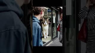 Giant Cat Illusion, Creative Storefront Cat Decoration 