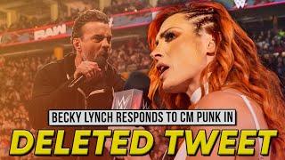 Becky Lynch Responds To CM Punk In Quickly-Deleted Tweet | WrestleMania Title Match TRIPLE THREAT?