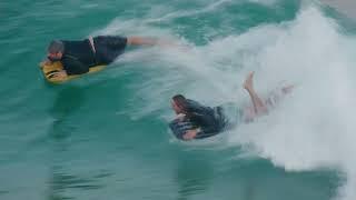 Ari Browne, Johanna Brebner, Derek Hynd and Peter Abbott - G-Mat Surfmat Session at The Pass.