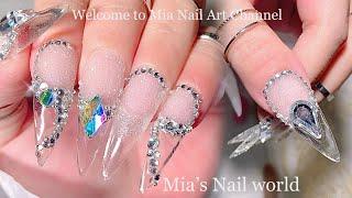 冰透亮質感優雅美甲｜Nail Manicure｜光療美甲教學｜美甲彩繪｜經驗分享｜透明美甲｜華麗美甲｜穿戴美甲｜네일｜Nail Art｜Nails｜ASMR