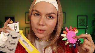 ASMR Pampering You RP (Eyebrows, Manicure, Lashes, Hair Styling)