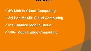 PhD Research Topics in Mobile Cloud Computing