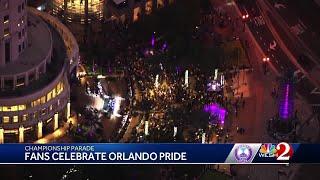 Fans celebrate soccer team Orlando Pride's historic championship with downtown parade