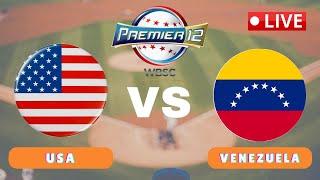 LIVE : USA vs Venezuela | WBSC Premier 12 Baseball Match Live Score