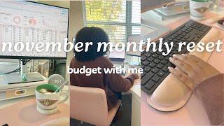 MONTHLY RESET | NOVEMBER BUDGET | Budget With Me | How to Budget for Beginners | MONETS MONEY