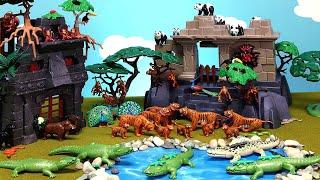 Temple Diorama Set and Playmobil Forest Animals and Dinosaurs