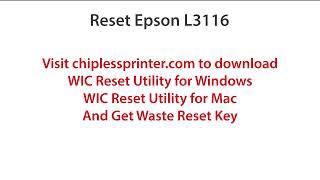 Reset Epson L3116 Wicreset Key