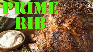 Prime Rib { HERB BUTTER rub with HOMEMADE AU JUS sauce } ON THE GRILL