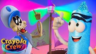 Neon Colorful Lights for a Skeleton Ship! | Crayola Crew | Fun & Imaginative Cartoons for Kids