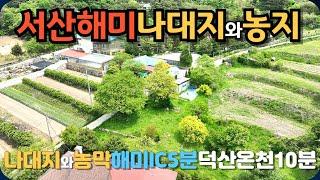 [503]서산해미면에 반듯한 나대지와 농지를 매매합니다.해미IC가 가까이에 있고 수도권접근성은 좋습니다.고개넘어에 수덕사가 있고 내포신도시도 멀지 않습니다.청정한 마을입니다.