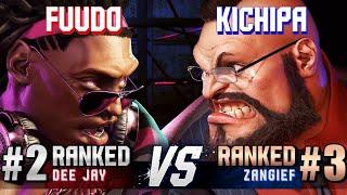 SF6 ▰ FUUDO (#2 Ranked Dee Jay) vs KICHIPA (#3 Ranked Zangief) ▰ High Level Gameplay