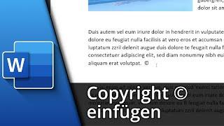 Copyright Zeichen in Word | ©©©  Tutorial