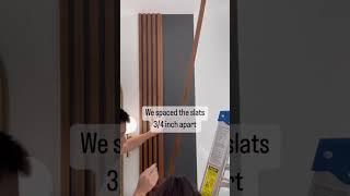 DIY Affordable Wood Slat Accent Wall || Cost Breakdown: Sanded Plywood - $25, Stain - $7