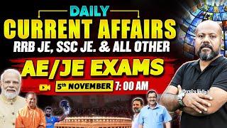 5 November 2024 Current Affairs:SSC JE,RRB JE & AE/JE Exams Current Affairs | Daily Current Affairs