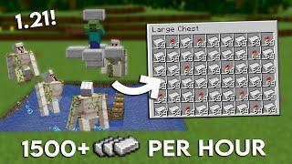 Minecraft 1.21 Easy Iron Farm Tutorial - 1500+ Per Hour!