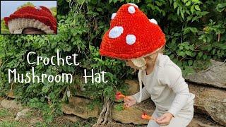 Crochet Mushroom Hat  |  Perfect for Halloween or anytime