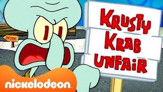 SpongeBob | 60 minut ze Skalmarem nienawidzącym swojej pracy  | Nickelodeon Polska