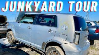 Hunting for RARE Scion xB Parts - JUNKYARD TOUR & WALK AROUND