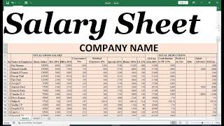 how to make salary sheet in excel | simple salary sheet in excel