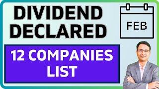 Breaking : Dividend details out | 12 COMPANIES List | Dividend in february 2025