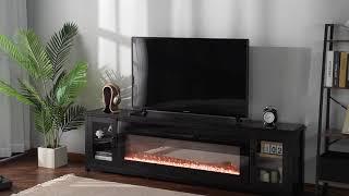 78 Inch Modern TV Stand with 50" Inch Electric Fireplace