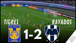 Tigres 1-2 Monterrey Highlights  | Liga MX Clausura 2024 |  Simulación de Video Juego