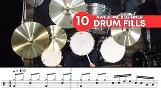 10 Simple BEGINNER Drum Fills | Play-Along Workout