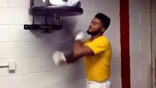 Anthony Sims Jr. toying with speed bag