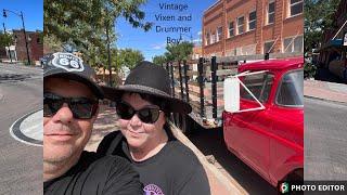 Takin It Easy - Vintage Vixen & Drummer Boy in Winslow, Arizona.