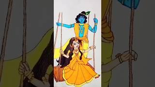 Radha Krishna  #shorts #ytshorts #viral #trendingshorts #drawing #art #radhakrishna #artwork