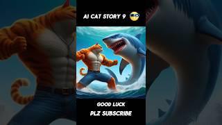 Daddy Fights Shark to Save a Kitten  #cat #kitten #cutecat #aicat shorts