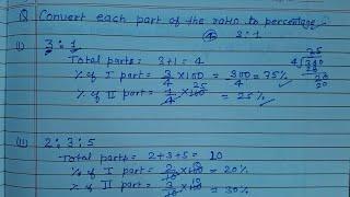 Convert each part of the ratio to percentage