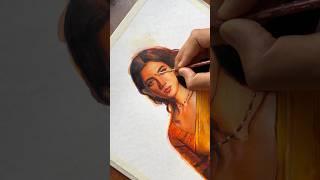 Girl in Saree #freehandpainting #artshorts #artvideos