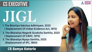 BHARATIYA NYAYA SANHITA | Lecture 2 | CS executive new syllabus | JIGL | CS SOMYA KATARIA