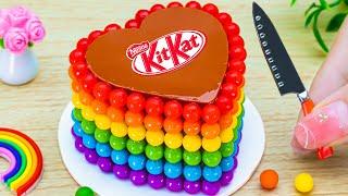 So Tasty Miniature Buttercream Rainbow Cake Recipe  Beautiful Rainbow KITKAT Cake Decorating