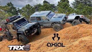 Trx4 VS Axial Scx10II a trail with friends....