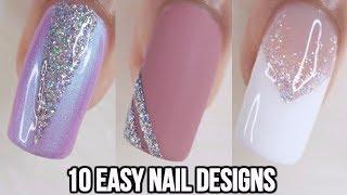 10 EASY GLITTER NAIL IDEAS! NAIL ART COMPILATION