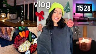 I chopped off my hair, new desk setup, holiday haul  fitness ring (that's not oura) / VLOG