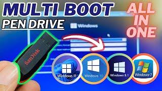 Multi Bootable Pen drive for Windows 7,8,10 & 11 - Create Multi bootable Pen Drive - All OS in One !