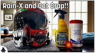 How to apply the right type of Rain-X and Cat Crap to your motorcycle helmet visor.